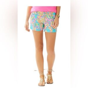Lilly Pulitzer The Callahan Short Cotton 5” Inseam in Sea Blue Summer Haze